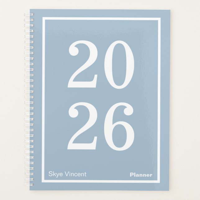Dusty Blue Big Year Large Planner (Devant)