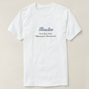 Dusty Blue + Black Shadow Script Wedding T-Shirt