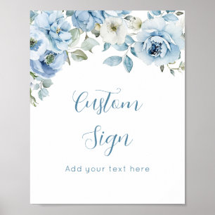 Dusty Blue Blume Custom Poster