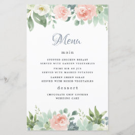 Dusty Blue Blush Blumengarten Hochzeitskarten