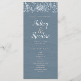 Dusty Blue & Blush Flowers Programme de mariage - 