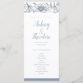 Dusty Blue & Blush Flowers Programme de mariage