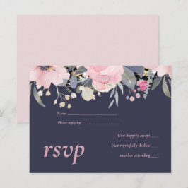 Dusty Blue Blush Pink Blues Hochzeitsbudget Einladungspostkarte