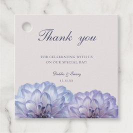 Dusty Blue Blush Pink Floral Wedding Vielen Dank Geschenkanhänger
