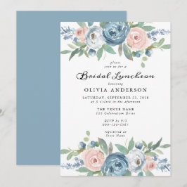 Dusty Blue & Blush Rose Einladung