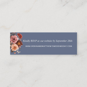 Dusty Blue, Blush und Burgund Floral Website UAwg Mini Visitenkarte
