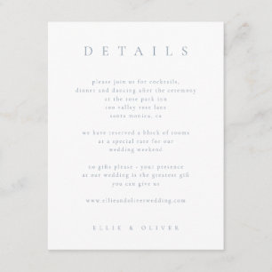 Dusty Blue Boho 1 Details Hochzeit modern Begleitkarte