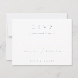 Dusty Blue Boho 1 Wedding Modern RSVP Karte