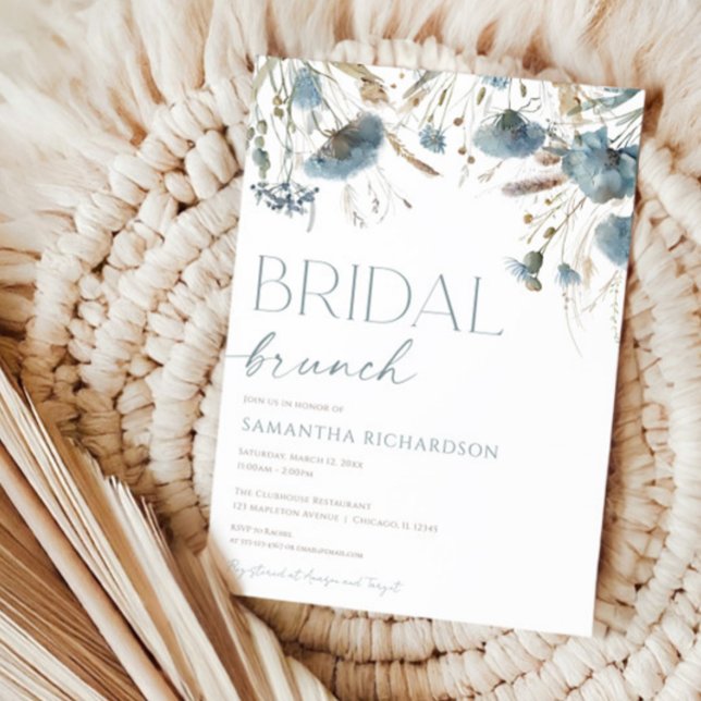 Dusty-Blue-Boho-Bridal-Brunch Einladung (Von Creator hochgeladen)