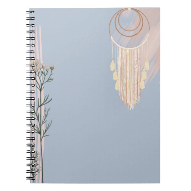 Dusty Blue BOHO Dream Catcher Custom Stationery Notizblock (Vorderseite)