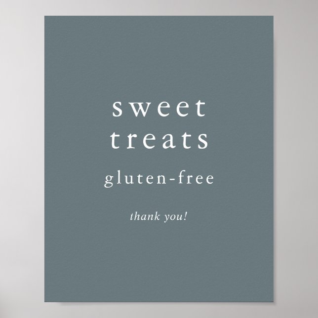 Dusty Blue Boho Sweet Leckereien Poster (Vorne)