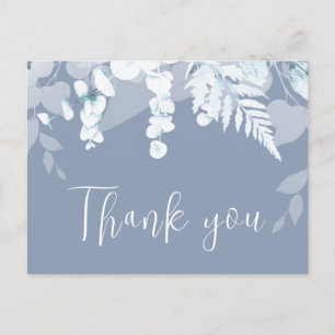Dusty Blue Boho Wedding Dankeschön Card Postkarte
