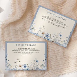 Dusty Blue Boho Wildblume Wedding Details Begleitkarte