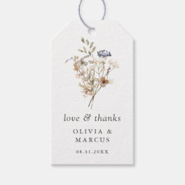 Dusty Blue Boho Wildblume Wedding Geschenkanhänger