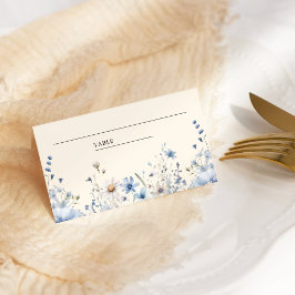 Dusty Blue Boho Wildblume Wedding Platzkarte