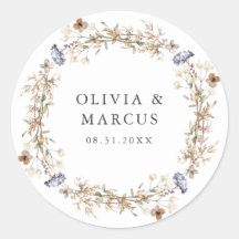 Dusty Blue Boho Wildblume Wreath Wedding