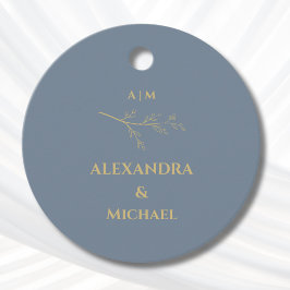 Dusty Blue Botanical Christian Wedding Thank You Geschenkanhänger