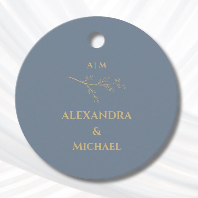 Dusty Blue Botanical Christian Wedding Thank You Geschenkanhänger (Von Creator hochgeladen)
