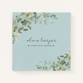Dusty Blue Botanical Letters to Daughter Journal Notizbuch