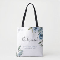 Dusty Blue Botanical Personalisiert Bridesmaid
