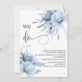*~* Dusty Blue Bouqet AR15 Floral UAWG QR WEDDING Einladung