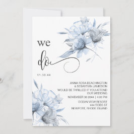 *~* Dusty Blue Bouqet Floral UAWG QR AR15 WEDDING Einladung