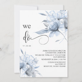 *~* Dusty Blue Bouqet UAWG QR AR15 Floral WEDDING Einladung