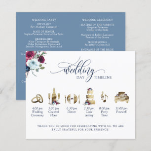 Dusty Blue Bourgogne Berry Programme de mariage Ca