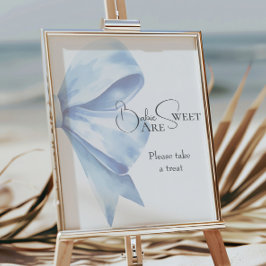 Dusty Blue Bow Babydusche Babys sind süß Poster