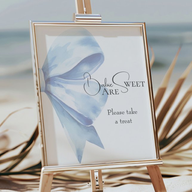 Dusty Blue Bow Babydusche Babys sind süß Poster (Von Creator hochgeladen)