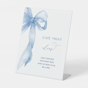 Dusty Blue Bow Date Night Ideas Brautparty Signatu Sockelschild