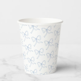 Dusty Blue Bow Ribbon Summer Party Paper Untersetz Pappbecher