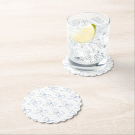 Dusty Blue Bow Ribbon Summer Party Paper Untersetz Untersetzer