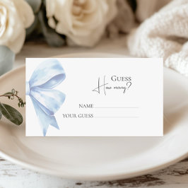 Dusty Blue Bow schätzt wie viele Baby Shower Boy Begleitkarte