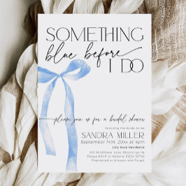 Dusty Blue Bow Shes binden das Brautparty des Knot Einladung