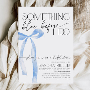Dusty Blue Bow Shes binden das Brautparty des Knot Einladung