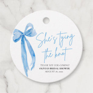 Dusty Blue Bow Sie bindet das Brautparty des Knote Geschenkanhänger