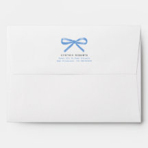 Dusty Blue Bow Whimsical Modern Elegant Retro Chic