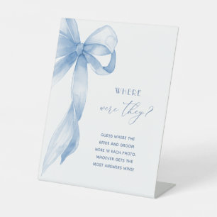 Dusty Blue Bow wo sie Brautparty waren Sockelschild