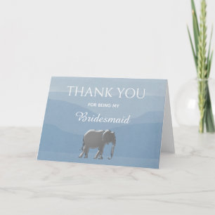 Dusty Blue Bridesmaid Vielen Dank Karte
