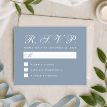 Dusty Blue Budget UAWG Simple White Script Card