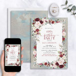 Dusty Blue Burgundy Blush Floral 60. Geburtstag Einladung<br><div class="desc">Feiern Sie einen Meilenstein im Stil mit unserer Dusty Blue Burgundy Blush Floral 60. Geburtstag Einladung. Von der handgeschriebenen Kalligraphie bis hin zu den bordeauxroten und rot-rosa Aquarellfloralen Set diese Einladung den Ton für Ihren besonderen Tag. Mit dem passenden Shimmer-Muster auf der Rückseite jeder Karte ist sicher jeder sicher, dass...</div>