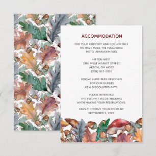 Dusty Blue Burgundy Fall Mushroom Wedding Begleitkarte