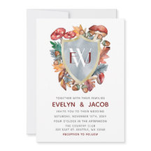 Dusty Blue Burgundy Fall Mushroom Wedding