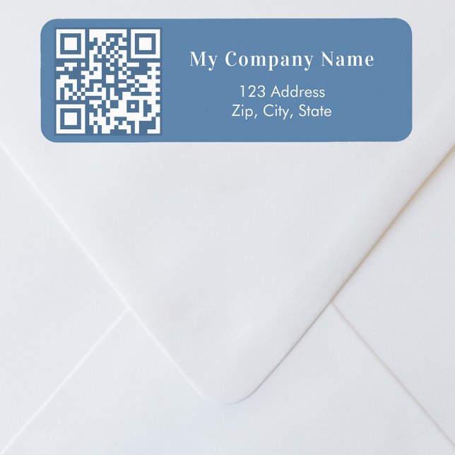 Dusty Blue Business qr Rücksendeadresse (Von Creator hochgeladen)