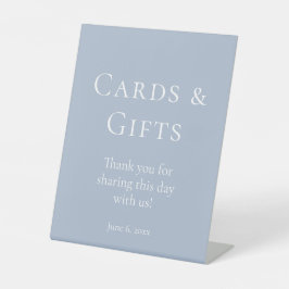 Dusty Blue Cards and Gifts Brautparty Sockelschild