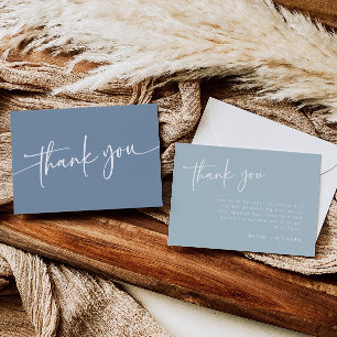 Dusty Blue Carte de remerciements moderne minimali