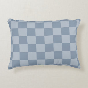 Dusty Blue Checkerboard Dekokissen