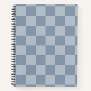 Dusty Blue Checkerboard Notizbuch