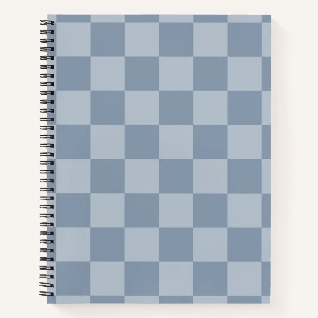 Dusty Blue Checkerboard Notizbuch (Vorderseite)